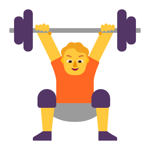 Person Lifting Weights Flat Default Emoji from Fluent Emoji Flat Set