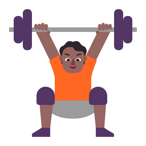 Person Lifting Weights Flat Medium Dark Element from Fluent Emoji Flat Set