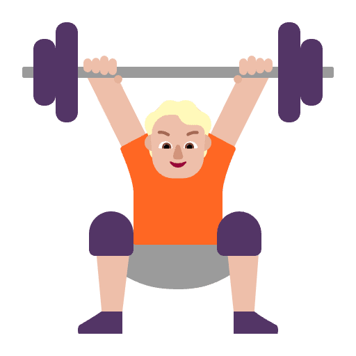 Person Lifting Weights Flat Medium Light Element from Fluent Emoji Flat Set