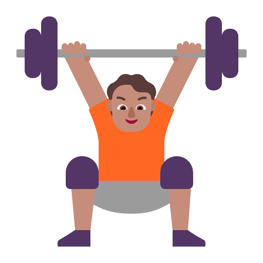 Person Lifting Weights Flat Medium Emoji from Fluent Emoji Flat Set