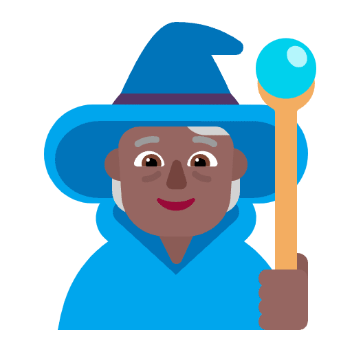 Person Mage Flat Medium Dark Emoji from Fluent Emoji Flat Set