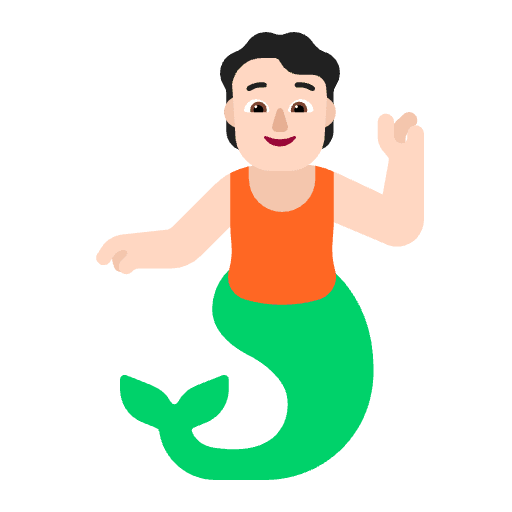 Person Merpeople Flat Light Emoji from Fluent Emoji Flat Set