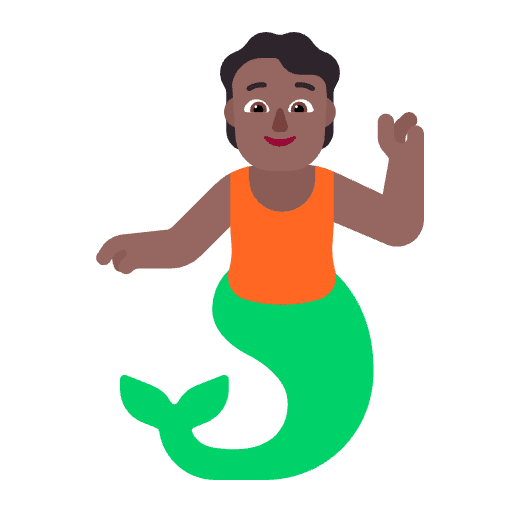 Person Merpeople Flat Medium Dark Emoji from Fluent Emoji Flat Set