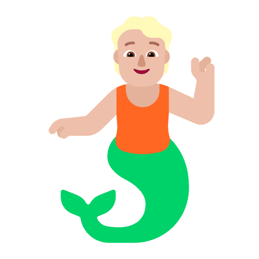 Person Merpeople Flat Medium Light Emoji from Fluent Emoji Flat Set