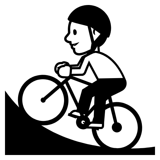 Person Mountain Biking Element from EmojiTwo Black Set