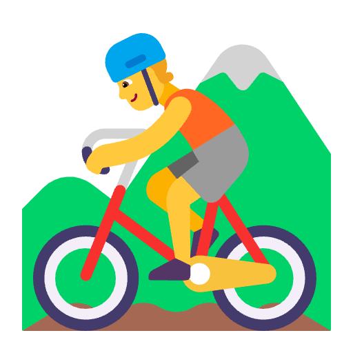 Person Mountain Biking Flat Default Emoji from Fluent Emoji Flat Set