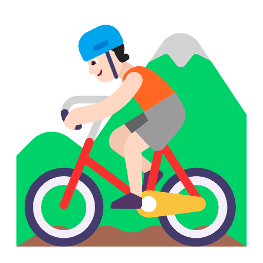 Person Mountain Biking Flat Light Element from Fluent Emoji Flat Set