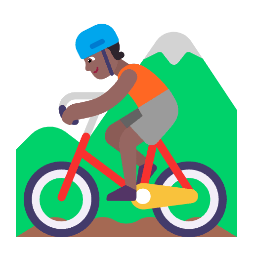Person Mountain Biking Flat Medium Dark Emoji from Fluent Emoji Flat Set