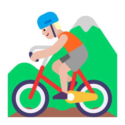 Person Mountain Biking Flat Medium Light Emoji from Fluent Emoji Flat Set
