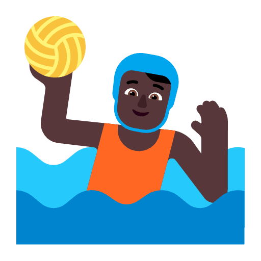 Person Playing Water Polo Flat Dark Emoji from Fluent Emoji Flat Set