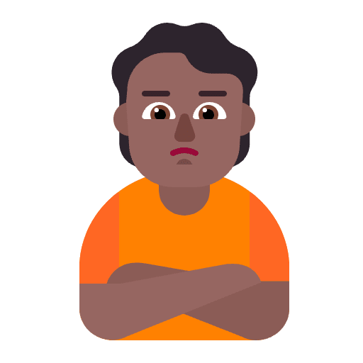 Person Pouting Flat Medium Dark Emoji from Fluent Emoji Flat Set