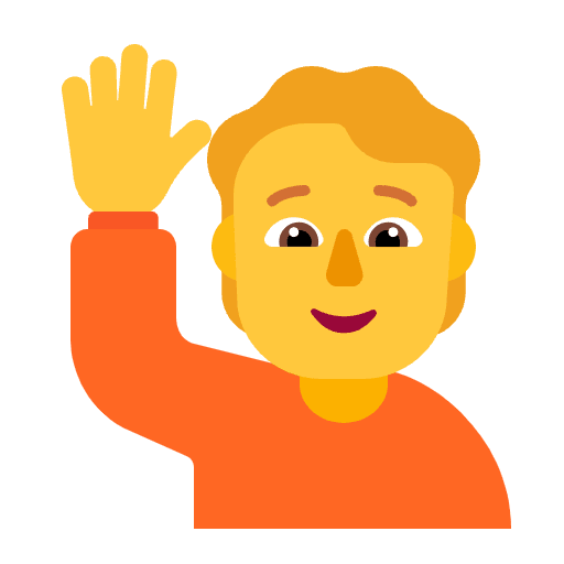 Person Raising Hand Flat Default Emoji from Fluent Emoji Flat Set
