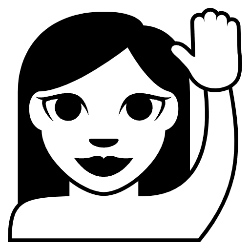 Person Raising Hand Emoji from EmojiTwo Black Set