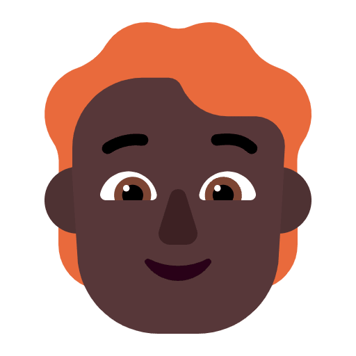 Person Red Hair Flat Dark Emoji from Fluent Emoji Flat Set