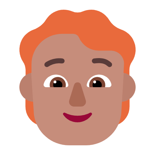 Person Red Hair Flat Medium Emoji from Fluent Emoji Flat Set