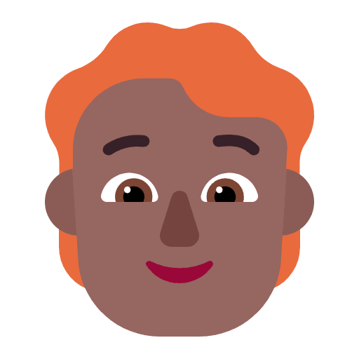 Person Red Hair Flat Medium Dark Emoji from Fluent Emoji Flat Set