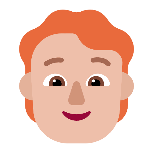 Person Red Hair Flat Medium Light Element from Fluent Emoji Flat Set
