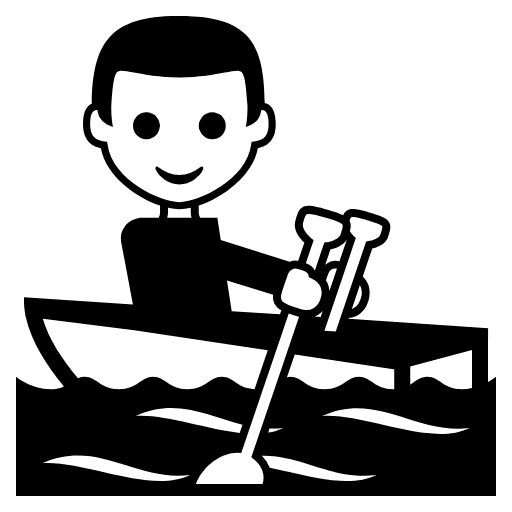 Person Rowing Boat Emoji from EmojiTwo Black Set