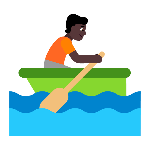 Person Rowing Boat Flat Dark Emoji from Fluent Emoji Flat Set