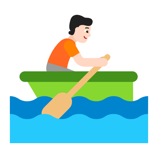 Person Rowing Boat Flat Light Emoji from Fluent Emoji Flat Set