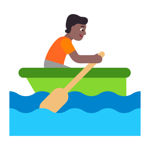 Person Rowing Boat Flat Medium Dark Element from Fluent Emoji Flat Set
