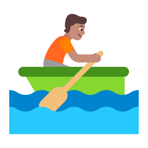 Person Rowing Boat Flat Medium Emoji from Fluent Emoji Flat Set