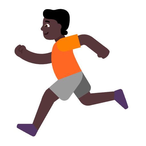 Person Running Flat Dark Emoji from Fluent Emoji Flat Set