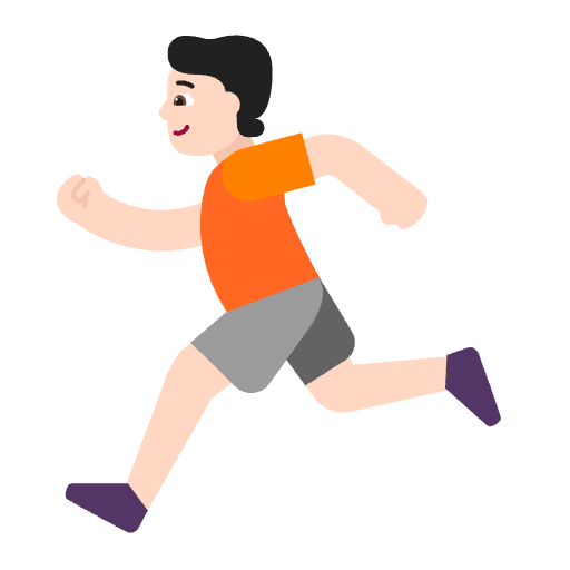 Person Running Flat Light Emoji from Fluent Emoji Flat Set