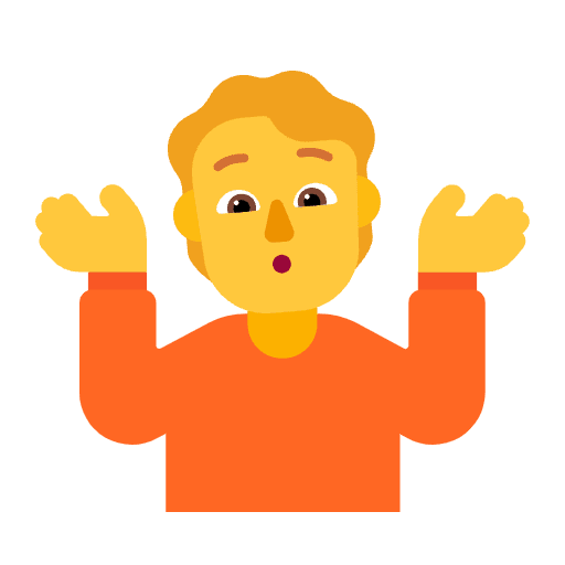 Person Shrugging Flat Default Emoji from Fluent Emoji Flat Set