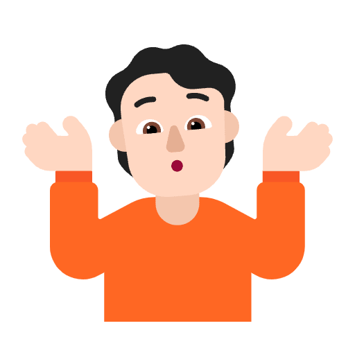 Person Shrugging Flat Light Emoji from Fluent Emoji Flat Set