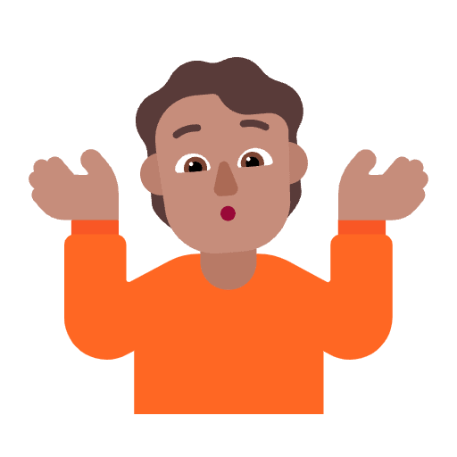 Person Shrugging Flat Medium Emoji from Fluent Emoji Flat Set