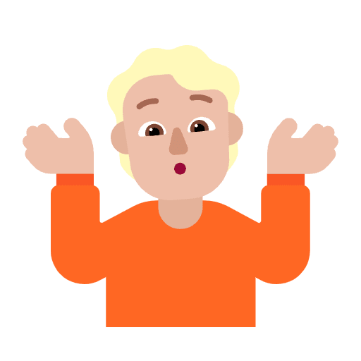 Person Shrugging Flat Medium Light Emoji from Fluent Emoji Flat Set