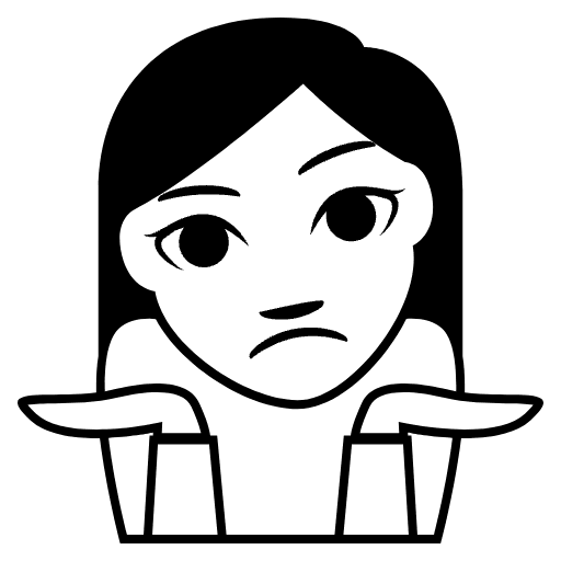 Person Shrugging Emoji from EmojiTwo Black Set