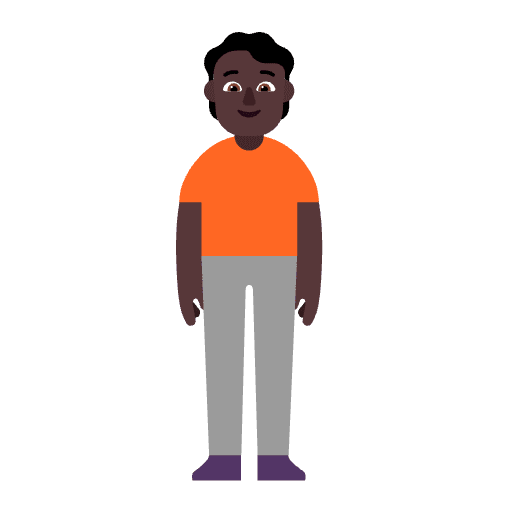 Person Standing Flat Dark Emoji from Fluent Emoji Flat Set