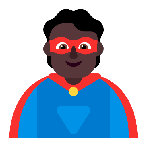 Person Superhero Flat Dark Emoji from Fluent Emoji Flat Set