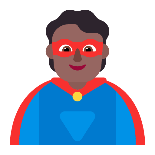 Person Superhero Flat Medium Dark Emoji from Fluent Emoji Flat Set