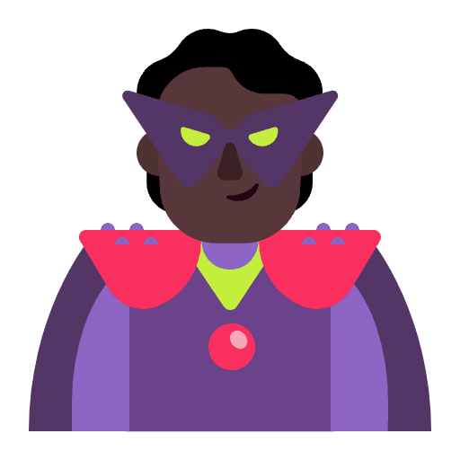 Person Supervillain Flat Dark Emoji from Fluent Emoji Flat Set