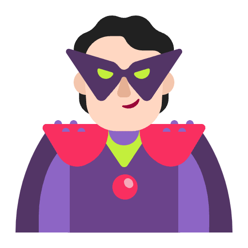 Person Supervillain Flat Light Element from Fluent Emoji Flat Set