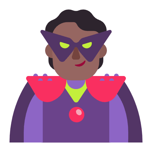 Person Supervillain Flat Medium Dark Element from Fluent Emoji Flat Set