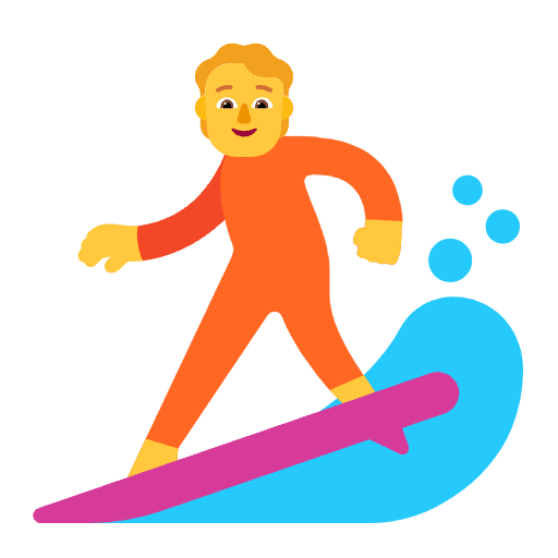 Person Surfing Flat Default Emoji from Fluent Emoji Flat Set