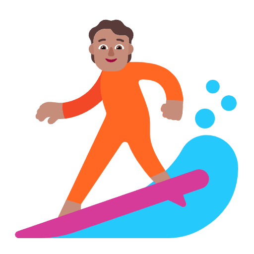 Person Surfing Flat Medium Element from Fluent Emoji Flat Set