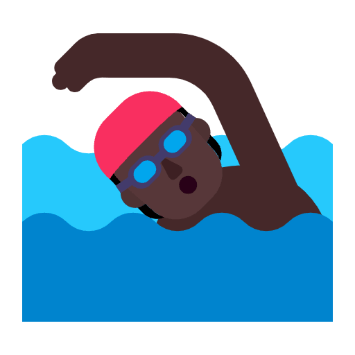 Person Swimming Flat Dark Emoji from Fluent Emoji Flat Set