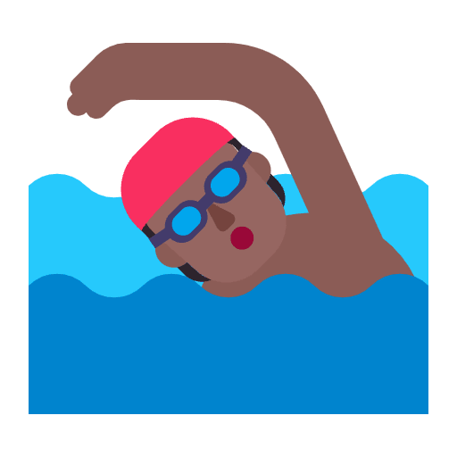 Person Swimming Flat Medium Dark Element from Fluent Emoji Flat Set