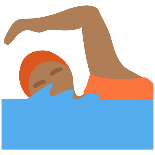 Person Swimming Medium Dark Skin Tone Element from Twemoji Emoji Set