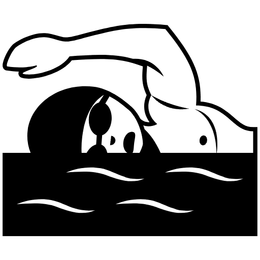 Person Swimming Element from EmojiTwo Black Set