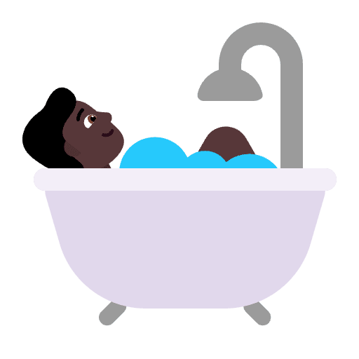 Person Taking Bath Flat Dark Emoji from Fluent Emoji Flat Set