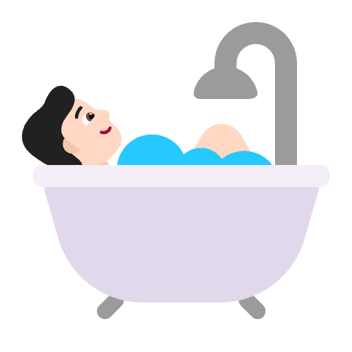 Person Taking Bath Flat Light Element from Fluent Emoji Flat Set
