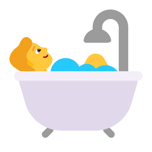 Person Taking Bath Flat Medium Dark Element from Fluent Emoji Flat Set