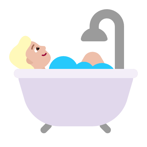 Person Taking Bath Flat Medium Light Element from Fluent Emoji Flat Set