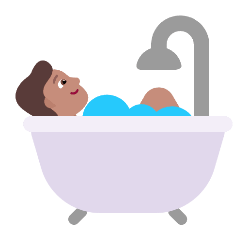 Person Taking Bath Flat Medium Element from Fluent Emoji Flat Set